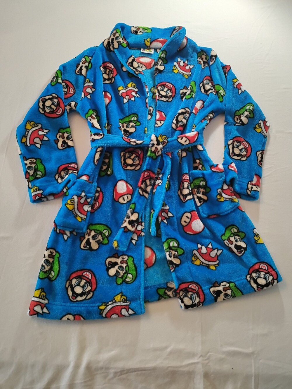 Nintendo SMB Kids Character Fleece Robe with Belt
